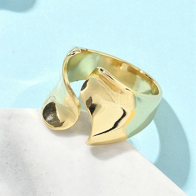 Brass Adjustable Open Cuff Rings for Women RJEW-A065-01G-1