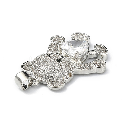 Brass Micro Pave Cubic Zirconia Pendants ZIRC-F137-01P-1