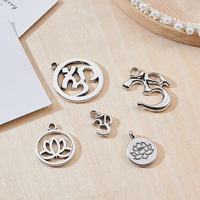 Tibetan Style Alloy Yoga Theme Pendants TIBE-SC0002-01-1