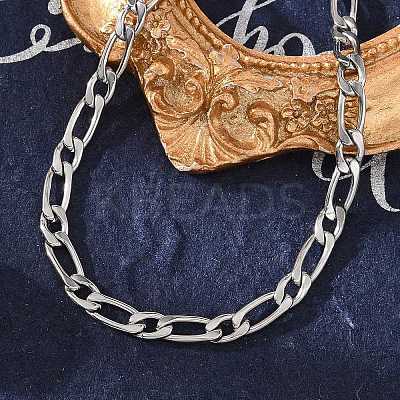 Tarnish Resistant 304 Stainless Steel Figaro Chain Bracelets BJEW-I274-03S-1