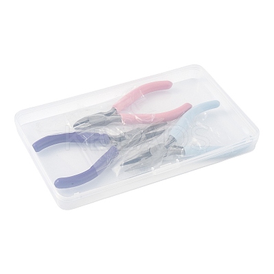 3Pcs 3 Styles 45# Steel Jewelry Pliers PT-FS0001-01-1
