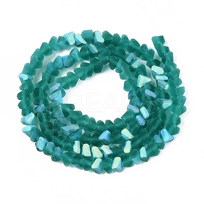 Frosted Transparent Glass Beads Strands GLAA-N054-4mm-09-1