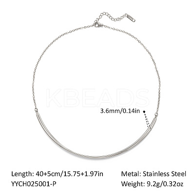Minimalist 304 Stainless Steel Curved Stick Choker Necklaces for Women KY3347-2-1