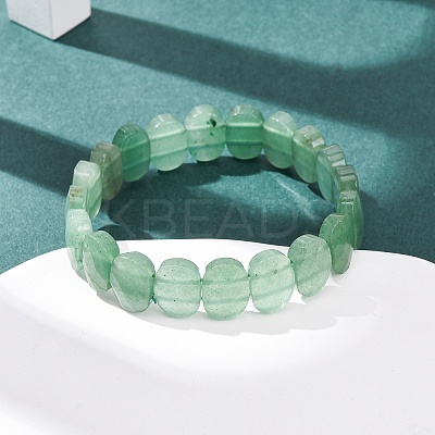 Natural Green Aventurine Faceted Beaded Stretch Bracelets for Women BJEW-K251-07E-1