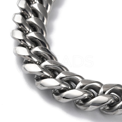Non-Tarnish 304 Stainless Steel Cuban Link Chain Necklaces NJEW-P288-26P-1