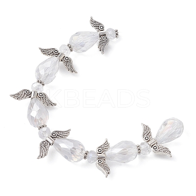 Angel Fairy Shape Electroplate Transparent Glass Beads Strands AJEW-JB01181-02-1