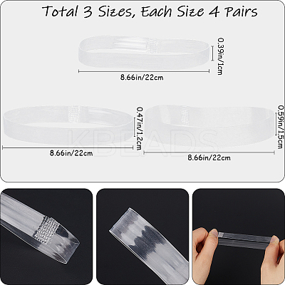 12 Pairs 3 Style Transparent TPU Anti-Loose Shoelace for High-heeled Shoes FIND-CP0001-95-1