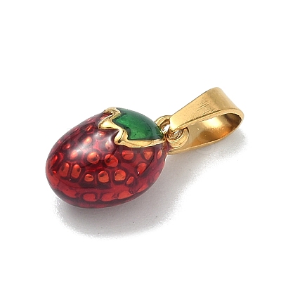 304 Stainless Steel Enamel Fruit Vegetable Charms STAS-F336-02D-G-1