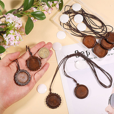 DIY Wood Pendant Decorations Making Kits HJEW-CA00076-1