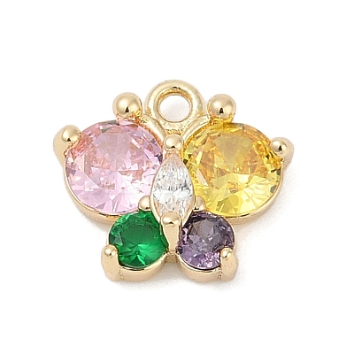 Brass Micro Pave Cubic Zirconia Pendants KK-Z094-16G-01-1