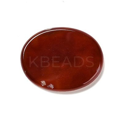 24H Carved Natural Carnelian Flat Oval Pocket Palm Stones DIY-XCP0003-62-1