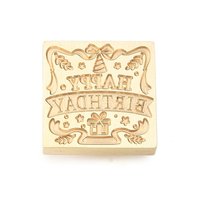Golden Tone Wax Seal Brass Stamp Heads AJEW-U008-02G-19-1