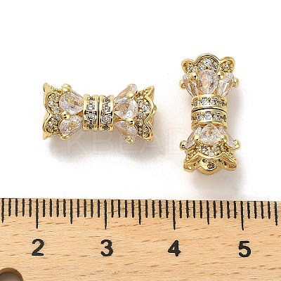 Brass Micro Pave Cubic Zirconia Beads ZIRC-P112-05G-03-1