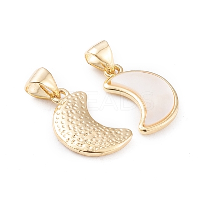 Natural White Shell Pendants KK-F814-07G-1