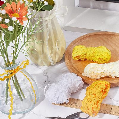 4 Strands 4 Colors Polyester Wave Bending Fringe Trim OCOR-GF0002-43A-1