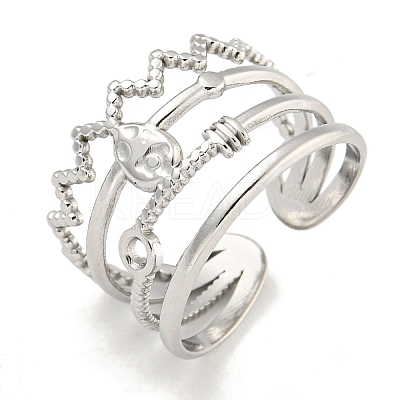 Non-Tarnish 304 Stainless Steel Open Cuff Ring RJEW-A043-02P-1
