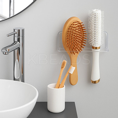2-Slot Rectangle Acrylic Wall Mounted Comb Organizer Holder for Bathroom ODIS-WH0043-218A-1