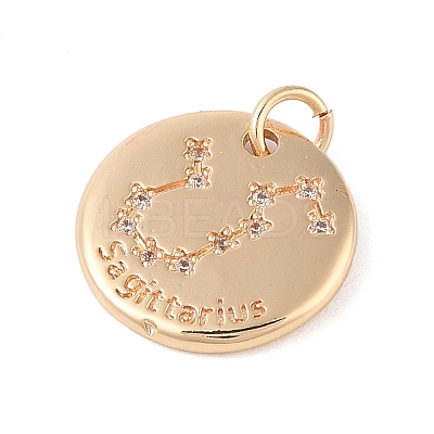 Brass with Clear Cubic Zirconia Pendants KK-N256-24I-G-1