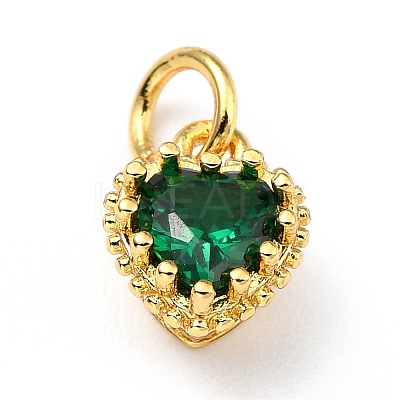 Brass Micro Pave Mixed Color Cubic Zirconia Pendants ZIRC-D120-02G-02-1