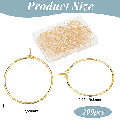 200Pcs Brass Wine Glass Charm Rings KK-SP0001-31A-G-1