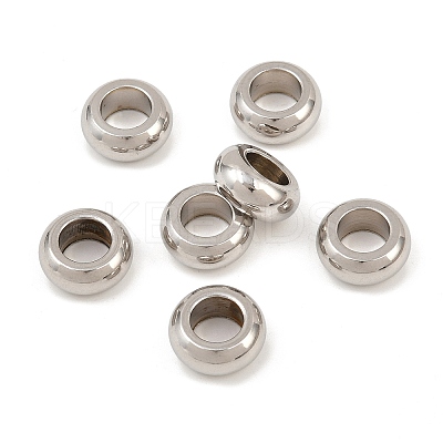 Tarnish Resistant Stainless Steel Large Hole Rondelle Beads STAS-Q175-02-1