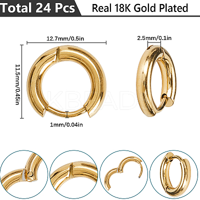 12Pairs 304 Stainless Steel Huggie Hoop Earrings EJEW-SC0001-58-1