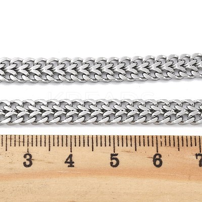 304 Stainless Steel Wheat Chain Necklaces for Women NJEW-U019-01P-1