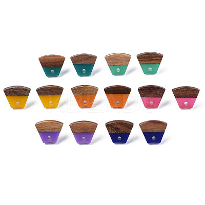 Resin & Walnut Wood Stud Earring Findings MAK-N032-028A-1