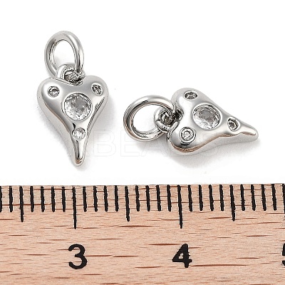 Brass Micro Pave Cubic Zirconia Charms KK-C051-06P-01-1