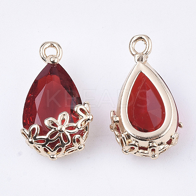 5Pcs 5 Colors Transparent Glass Pendants GLAA-YW0005-79-1