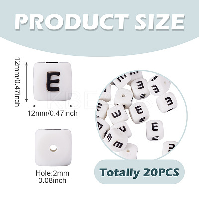 20Pcs Food Grade Eco-Friendly Silicone Beads SIL-TADJ0001-02E-1