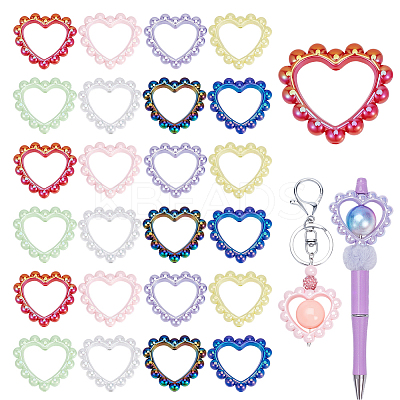 32Pcs 8 Colors Plastic Beads OACR-PH0004-67-1