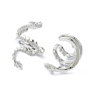 Rack Plating Brass Micro Pave Cubic Zirconia Cuff Earring EJEW-C086-16P-1