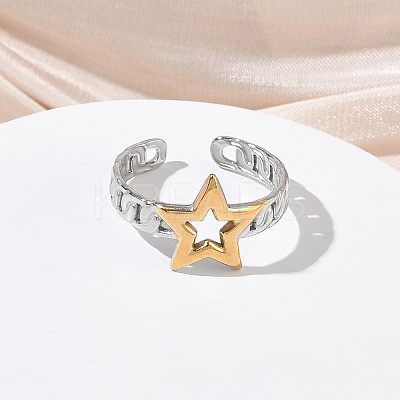 304 Stainless Steel Cuff Open Rings RJEW-Z121-02GP-06-1