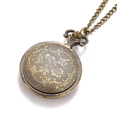 Retro Alloy Openable Quartz Pocket Watch Pendant Necklace WACH-M126-M01-1