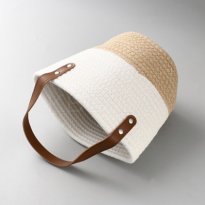Woven Cotton Storage Baskets AJEW-WH20054-010H-1