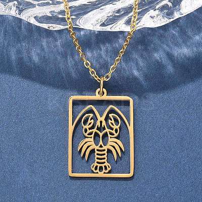 304 Stainless Steel Necklace NJEW-D330-01G-04-1