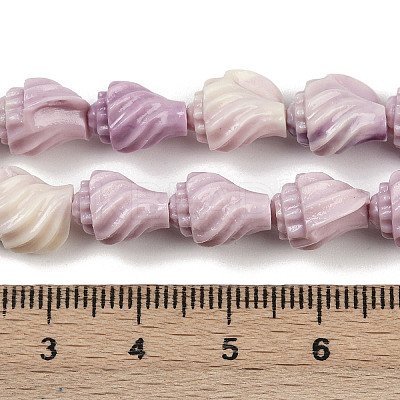 Synthetic Coral Dyed Carved Beads Strands SHEL-D001-B01-1