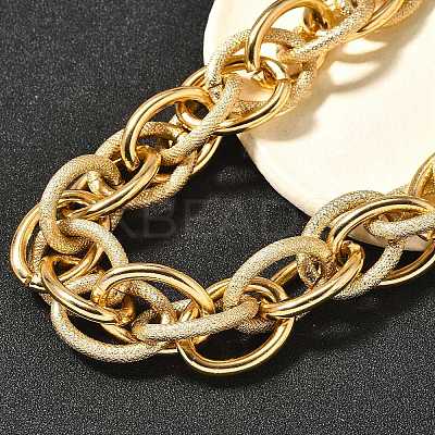Punk Hiphop Styles Alloy Rope Chain Necklaces for Men NJEW-K391-01G-1