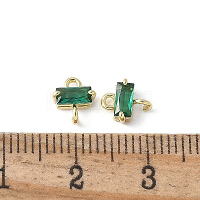 Brass Pave Cubic Zirconia Connector Charms KK-F892-53G-04-1
