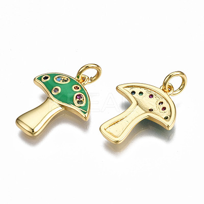 Autumn Theme Brass Micro Pave Cubic Zirconia Enamel Pendants ZIRC-Q200-023B-NF-1