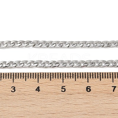 Non-Tarnish 201 Stainless Steel Curb Chains Necklaces NJEW-R063-39P-1