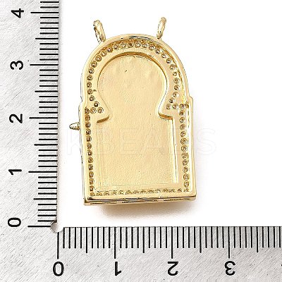 Brass Micro Pave Cubic Zirconia Pendants KK-Z125-26G-1