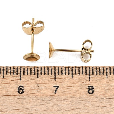 304 Stainless Steel Stud Earring Findings STAS-D389-03C-G-1