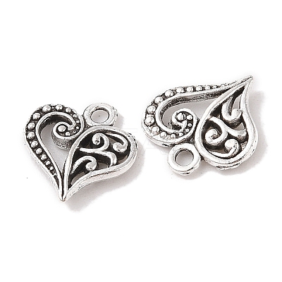 Tibetan Style Filigree Alloy Heart Charms X-TIBEP-0277-AS-RS-1