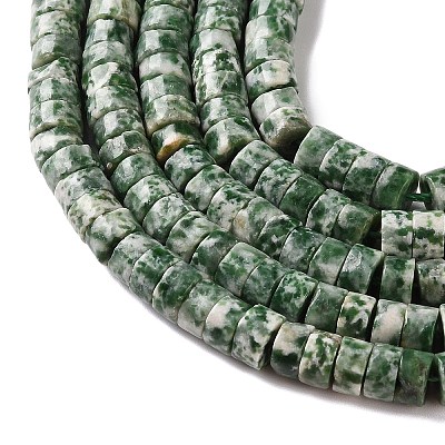 Natural Green Spot Jasper Beads Strands G-M420-A18-01-1