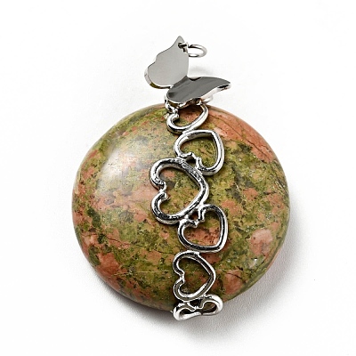 Natural Unakite Pendants G-D473-04P-02-1