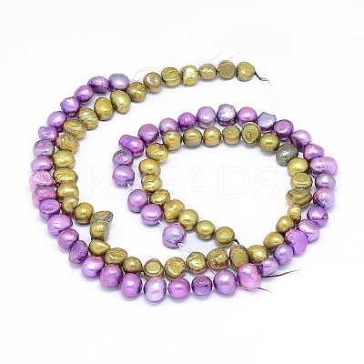 Dyed Natural Cultured Freshwater Pearl Beads Strands PEAR-L021-03-01-1