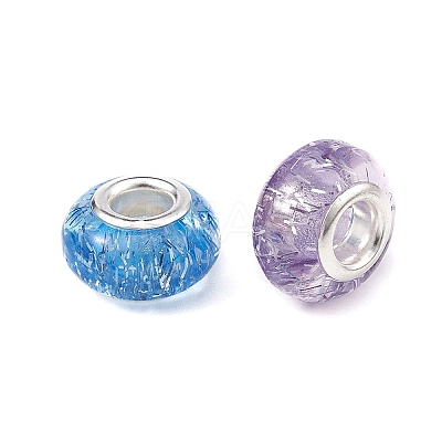 60Pcs 10 Colors Rondelle Resin European Beads RPDL-YW0001-09-1
