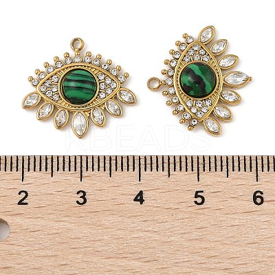 Synthetic Malachite Eye Pendants STAS-P380-24G-02-1